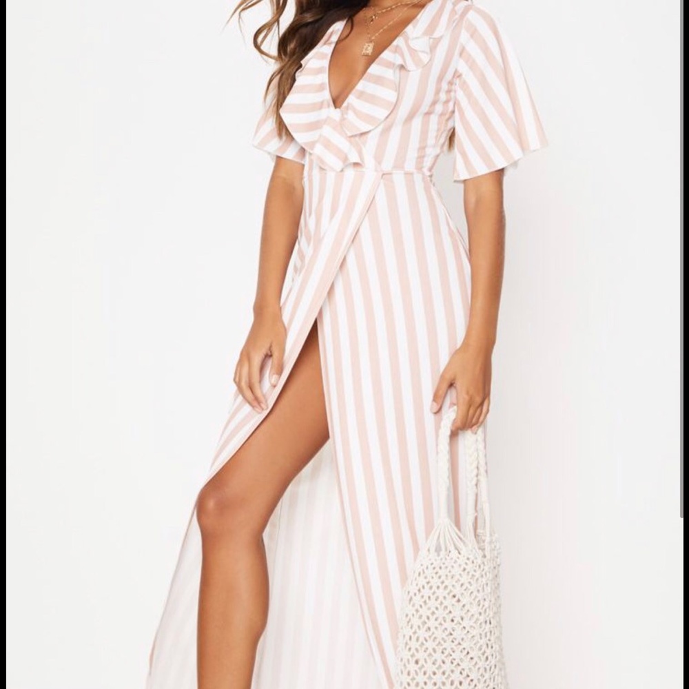 Pretty Little Thing striped maxi dress